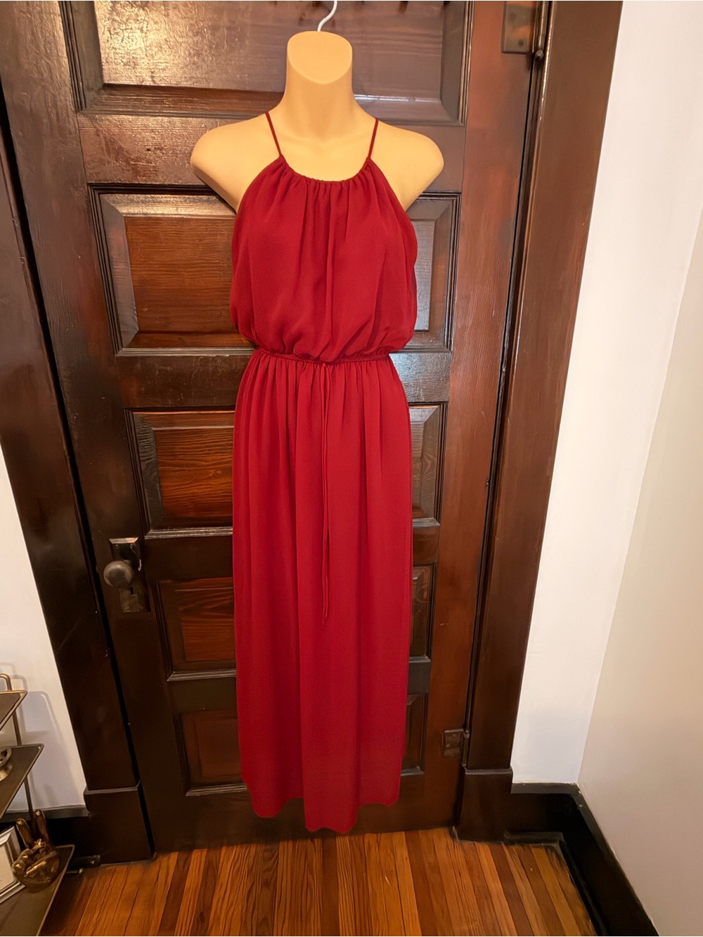 Sweet Storm Burgundy Halter Maxi Dress